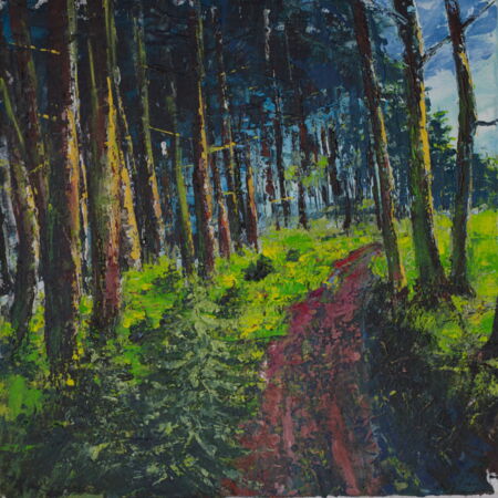 Waldweg Acryl mit Spachtel